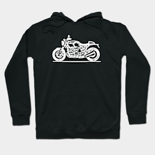 R Nine T Cafe Racer White Sketch Art Hoodie